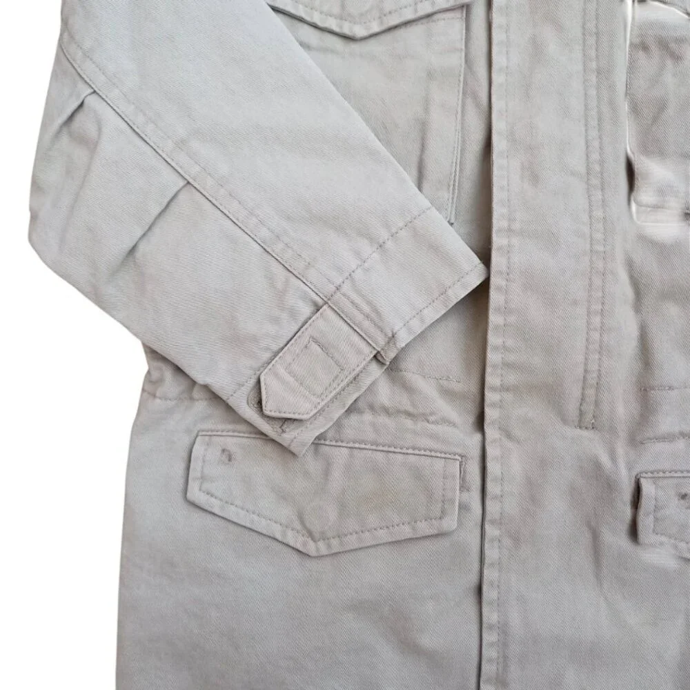 GAP Beige Utility Jacket Kids XS (4) – 100% Cotton Lightweight Coat